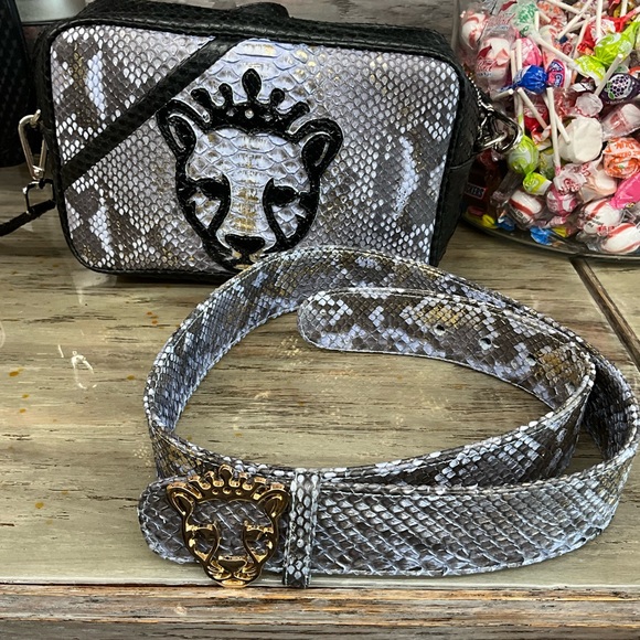 Crossbody one of a kind PYTHON HANDBAG GOLDEN GOOSE LOOK ALIKE STYLE - Picture 1 of 9